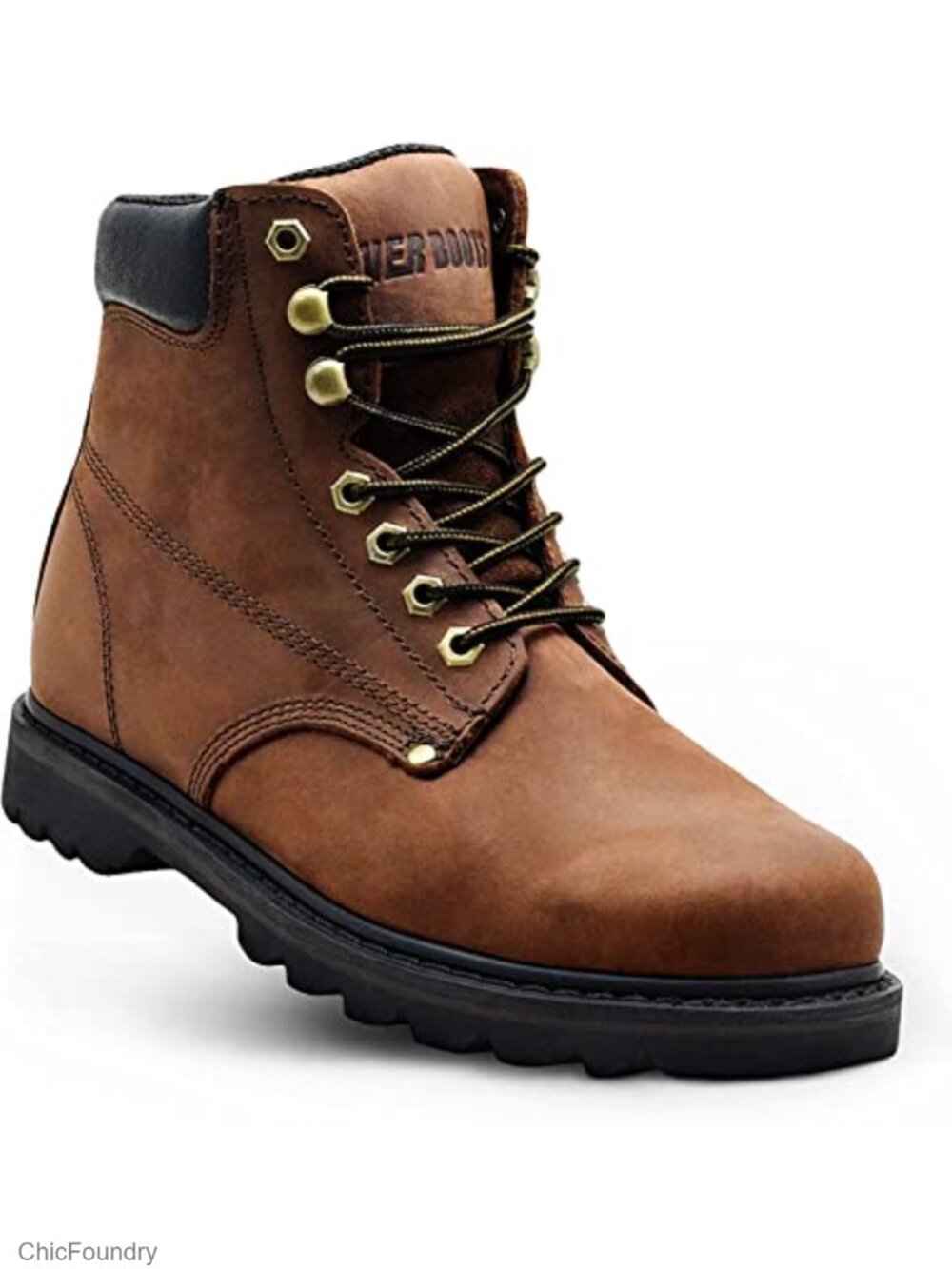 Men's Soft Toe Leather Work Boots 6 Inch Ankle Construction Boots